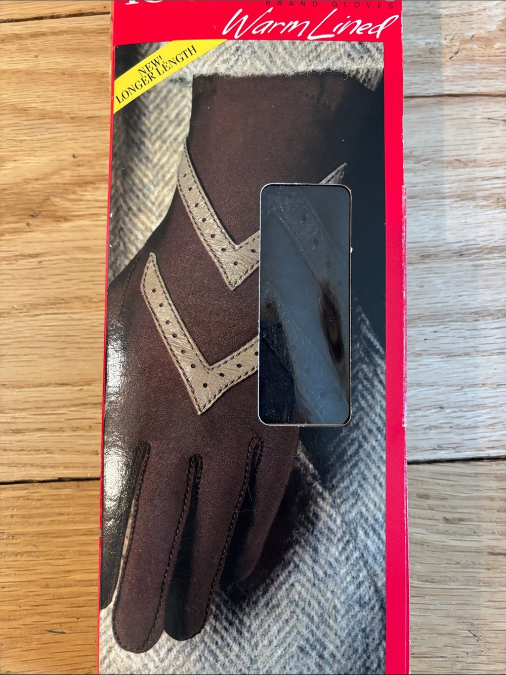 isotoner Men's Brown Two-Tone Warm Lined Dress Gloves